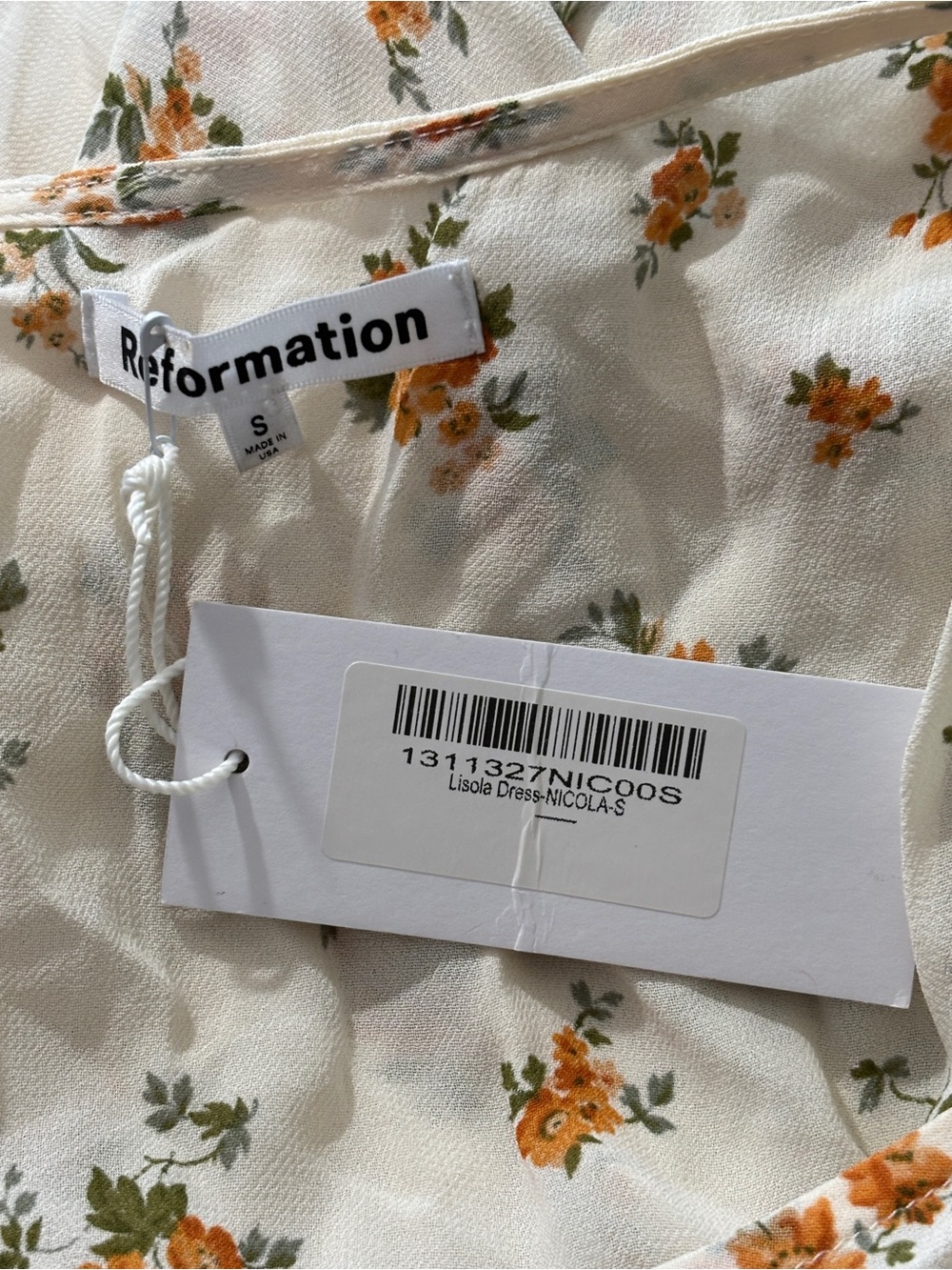 NWT Reformation Lisola Maxi Floral Dress in Sz S Nicola Cream - Picture 8 of 16